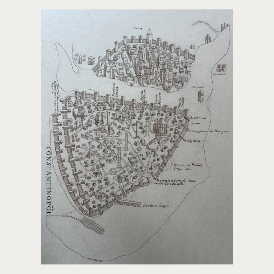 İstanbul Perspektif Planı - Gravür Resim